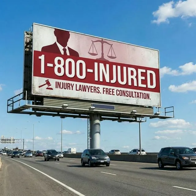 1-800-INJURED Billboard on Highway